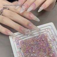Mini décorations pour ongles en zircon, revêtement Aurora, super brillant, transparent, formes mélangées, petits accessoires pour ongles