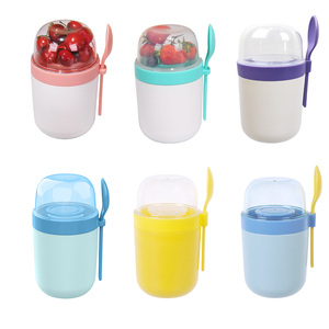 Tùy Chỉnh Nhựa <span class=keywords><strong>Container</strong></span> Cho Sữa Chua 2 Ngăn Nhà Sản Xuất Lưu Trữ <span class=keywords><strong>Container</strong></span> Và Nắp Và Muỗng Không Khí Chặt Chẽ - Product Image 5