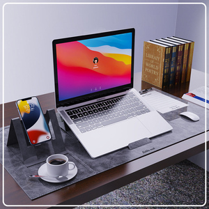 Accesorios para computadora portátil, alfombrilla de ratón de cuero PU, soporte magnético plegable para teléfono portátil, soporte para teléfono móvil, soporte para computadora, almohadilla de escritorio - Product Image 4