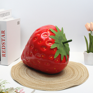 Ensemble de <span class=keywords><strong>fraises</strong></span> artificielles, 2 pièces, <span class=keywords><strong>fraises</strong></span> artificielles réalistes rouges et blanches pour la décoration de la maison et de la cuisine - Product Image 5
