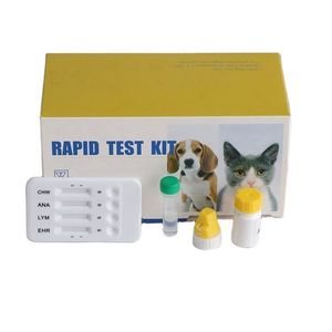 Kit de <span class=keywords><strong>test</strong></span> rapide pour chien pour le dirofilariose canine (Dirofilaria immitis), l'anaplasmose (Anaplasma phagocytophilum), la borréliose (Borrelia burgdorferi) et l'érlichiose canine (Erlichia canis) - Product Image 1
