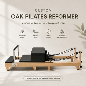 Machine de Pilates Reformer Commerciale en Bois de Chêne avec Logo Personnalisé et Couleur de Cuir – Vente Directe Usine pour Studio - Product Image 1