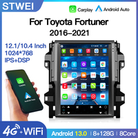 Écran Tesla Android 13 Radio pour TOYOTA Fortuner 2016 2017 2018 2019 2020 2021 2022 Navigation GPS Lecteur Multimédia de Voiture