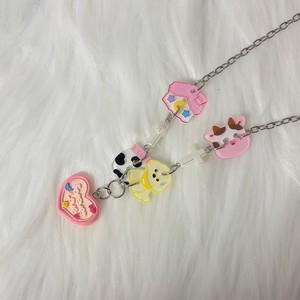 Collier Pendentif Cœur en Acrylique Dessin Animé, Chaîne Croisée en Résine, Chaîne de Clavicule Tendance Personnalisée, Mode Été 2026 - Product Image 4