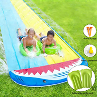 Toboggan aquatique gonflable en PVC pour usage extérieur résidentiel avec tapis pulvérisateur pour enfants