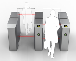 Barrera de Acceso con Puerta Abatible, Torniquete Abatible, Puerta Rápida, Control de Acceso para Entrada y Salida de Edificios de Oficinas, Registro de Asistencia, RFID, Acero Inoxidable - Product Image 6