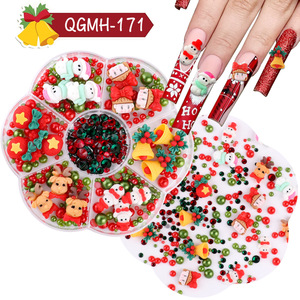 3D dibujos animados Halloween serie 7 rejillas resina lindo Ángel fantasma murciélago calabaza parche para uñas DIY Navidad Reno campana accesorios para uñas - Product Image 3