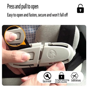 Harnais de sécurité à cinq points en plastique de haute qualité, clip de poitrine et boucle antidérapante avec ajustement universel pour siège auto bébé - Product Image 6