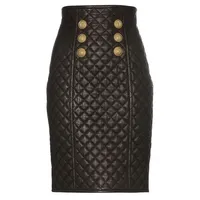 Custom oem women's leather skirt ladies black pu elegant pencil skirts