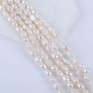 สร้อยคอมุกน้ำจืดธรรมชาติจูจี้ วัสดุทำเครื่องประดับ DIY ขนาด 9-10 มม. สีขาว รูตรง สองด้าน แสงสว่าง ขายส่ง - Product Image 2