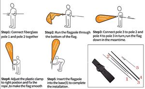 Wind Flyer Beach Flag Banner Elegante banderín Asta de bandera de poliéster con fibra de vidrio para exhibición de seguros y educación - Product Image 6