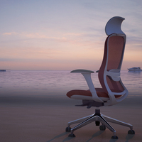 Chaise de bureau ergonomique moderne de direction avec dossier entièrement en maille, hauteur réglable pour le travail sur ordinateur