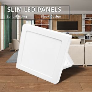 Plafonniers LED carrés ultra-minces encastrés 3W-18W SMD2835 en aluminium pour la maison, le bureau, le salon avec indice de protection IP44 - Product Image 2