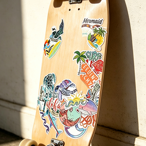 Premium waterdichte gestanste cartoon surfer <span class=keywords><strong>sticker</strong></span> <span class=keywords><strong>set</strong></span>, 50 stuks voor fiets PS4 - Hoge kleefkracht, coole vinyl stickers voor jongens en meisjes - Product Image 5