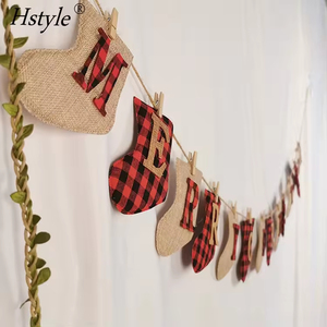 Hstyle SD2611 <span class=keywords><strong>toile</strong></span> <span class=keywords><strong>de</strong></span> <span class=keywords><strong>jute</strong></span> <span class=keywords><strong>chaussette</strong></span> en forme <span class=keywords><strong>de</strong></span> décoration <span class=keywords><strong>de</strong></span> noël Unique décor <span class=keywords><strong>de</strong></span> noël grande cheminée décors noël joyeux noël bannière - Product Image 1