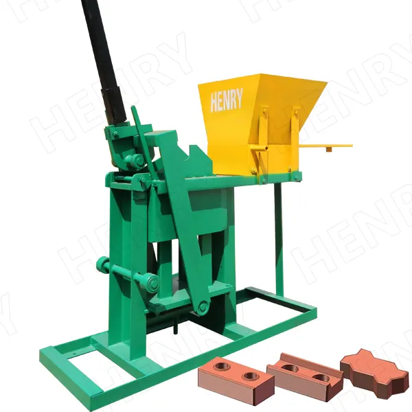 Manual Clay Brick Making Machinery HR 2-40 Product Interlocking Blocks Making Machine