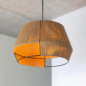 Handmade Woven Pendant <b>Light</b> Round E27 Six Head Chandelier For <b>Dining</b> Room Home Lighting Fixture - Product Image 3