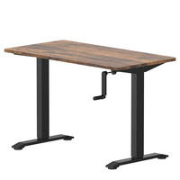 Bureau debout ergonomique moderne à hauteur réglable manuelle avec manivelle, structure en acier, pour bureau à domicile et ordinateur