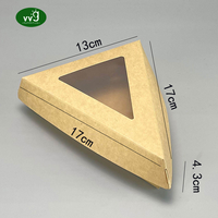 Boîte à pizza triangulaire en papier kraft VVG OEM ODM avec fenêtre pour pizzeria, camion de restauration et livraison à emporter