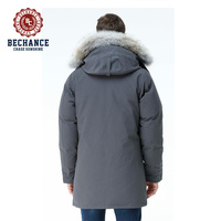 RTS Winter-Manteau en duvet classique/Parka pour homme rempli de plumes de duvet et de vraie fourrure de coyote
