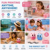 Appareil photo instantané pour enfants avec imprimante thermique, logo OEM/Personnalisé, papier photo en rouleaux, écran IPS 2,4 pouces