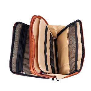 Échantillon gratuit : Organisateur de toilette tendance avec de nombreux compartiments, pochette de rangement pour cosmétiques et maquillage à suspendre, fermeture éclair - Product Image 4