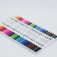 Art 24 couleurs Double Pointe Aquarelle Pinceau Enfants Adultes Artiste Pointe Fine Marqueurs de Coloriage