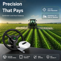 Sistem Kemudi Otomatis RTK 2.5CM Ultra Precision AS812 Layar HD 12.1" GNSS untuk Traktor Autopilot, Pengolahan Tanah, Pembajakan, dan Penyemaian