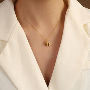 สร้อยคอจี้รูปสิงโตน้อยน่ารัก สร้อยคอเหล็กกล้าไร้สนิมสำหรับเด็กผู้หญิง ไม่หมอง พร้อมถุง OPP สำหรับผู้หญิง - Product Image 3