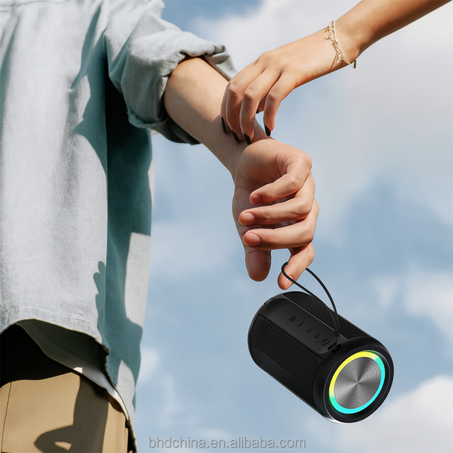 Portable Bluetooth Speaker Waterproof Wireless Speaker with Colorful Lights TF Card/AUX Loudspeaker for Camping Hiking