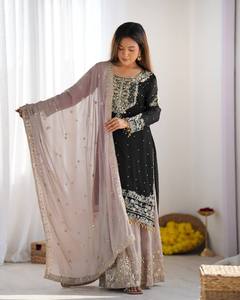 Colección de diseñador Pure Heavy Faux Georgette Totalmente cosido Ready Wear Party Wear Tradicional Salwar Kameez Top-Bottom Dupatta - Product Image 2