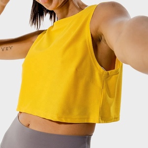 <span class=keywords><strong>Ropa</strong></span> personalizada para mujer, chaleco musculoso para correr, venta al por mayor, Tops cortos recortados para mujer, camiseta sin mangas de algodón 100% - Product Image 5