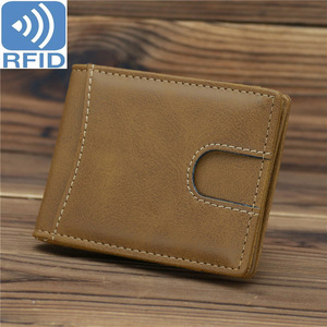 1085 Anti-magnetico <span class=keywords><strong>porta</strong></span> <span class=keywords><strong>carte</strong></span> RFID con chiusura a cerniera Retro da uomo in pelle PU smerigliato <span class=keywords><strong>portafoglio</strong></span> da un dollaro per banconote - Product Image 2