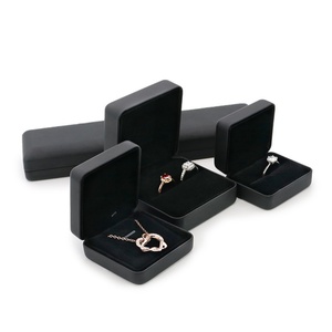 Custom Logo Fine Jewelry <b>Gift</b> <b>Box</b> Set for Men Black Rectangle Packaging for Men's Jewelry - Product Image 3