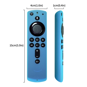 Étui de protection en silicone bleu adapté pour Ama & zon 2rd Gen <span class=keywords><strong>Fire</strong></span> <span class=keywords><strong>TV</strong></span> Stick Remote Cover Case, antichoc, antidérapant (1pcs) - Product Image 1
