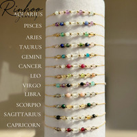 Bracelet ajustable 12 signes du zodiaque en pierres naturelles, style bohème, fait main, avec perles de cuivre mélangées, bijoux cadeau pour couples