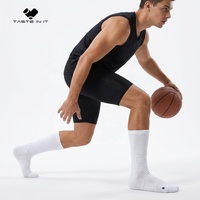 Concevez vos propres chaussettes de basket-ball personnalisées logo athlétique blanc uni chaussettes personnalisées