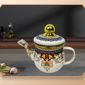 Pichet à eau vintage en émail de 0,5 L, grande capacité, pour eau froide, thé au lait et infusion de thé en restaurant - Product Image 4