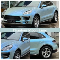 Film de protection de voiture en vinyle PVC gris bleu fantaisie, effet caméléon, clair de lune, lime, changement de couleur de la carrosserie, autocollant de décoration