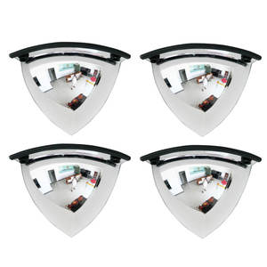 Miroir d'angle à 90 degrés de 30 cm pour améliorer la sécurité et la visibilité, champ de vision élargi, miroir dôme quart de cercle - Product Image 1