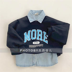 Korean Version INS New Spring Autumn Simple Fashion Letter Printed Loose Casual Wool Circle <strong>Hoodie</strong> for Girls Perfect - Product Image 2