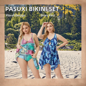 Traje de Baño Bikini Floral PASUXI para Mujer, Sexy, de Cintura Alta, Dos Piezas, Top Deportivo, Traje de Baño de Verano - Product Image 3