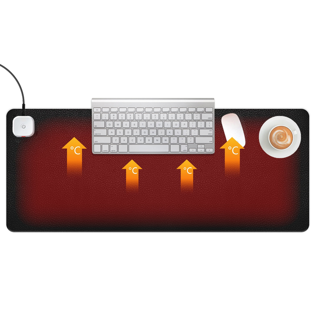 Heated Desk Pad, Warm Mouse Mat Large Electric Keyboard Heater Hand Warmer for Office Desktop Computer Desks Gifts