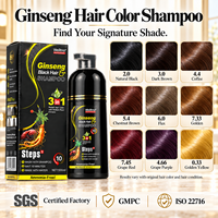 WELLTNO Pewarna Rambut Hitam Ginseng 3 in 1 Bebas Amonia, Krim Pewarna Rambut Hitam Alami 500 mL untuk Semua Jenis Rambut