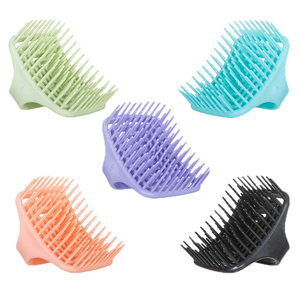 1 pièce Brosse de massage en silicone pour cuir chevelu et corps, en paille de blé naturelle, pour le lavage doux et le soin de la peau, idéale pour le salon de beauté - Product Image 1