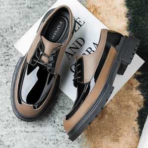 Summer Men's English-Style Round-Toe Genuine Leather Wedding <b>Shoes</b> Business Casual Wear Breathable <b>Height</b> <b>Increasing</b> - Product Image 2