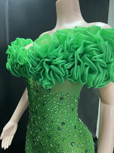 Novance Y4586-B制造商为海关服装时尚绿色长裙舞会时尚晚礼服为女性生日派对 - Product Image 5