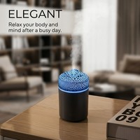 Mini humidificateur USB 300 ml, humidificateur d'air ultrasonique portable avec lumière nocturne colorée, minuterie 4H/8H, silencieux, pour bureau et voiture