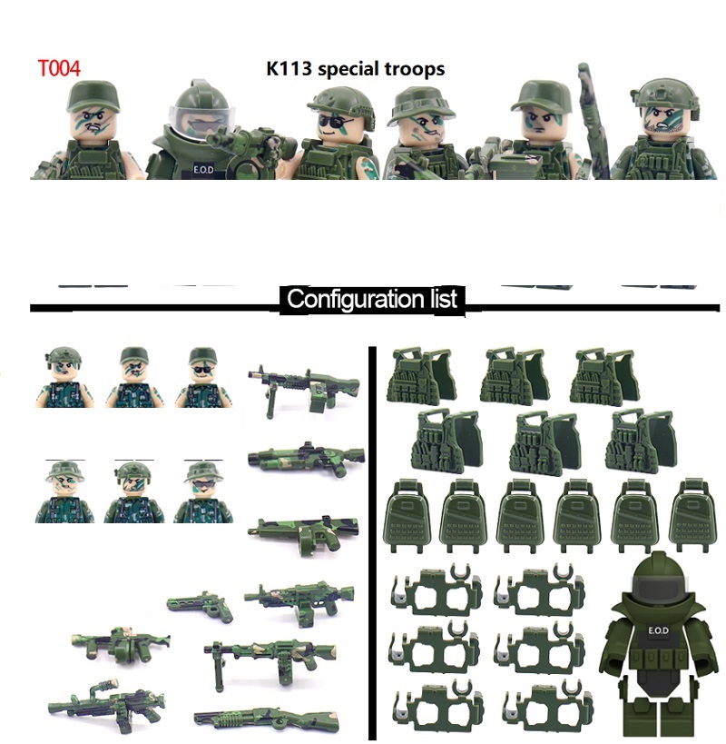 Armor Peralatan Perang paket aksesori senjata 6 pakaian berbeda rompi MOC batu bata Aksesori mainan tentara tentara