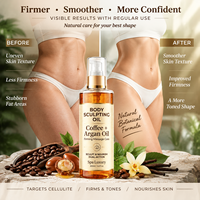 Huile de massage amincissante pour le corps à l'argan marocain et au café, soin hydratant raffermissant pour spa, support OEM/ODM, marque privée
